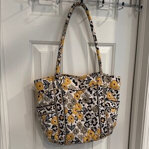 Vera Bradley Yellow and Black Floral Tote Bag